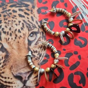 Stylish Beaded Hoop Earrings